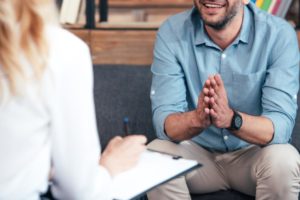 man in opioid detox center