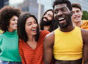 Group of multiracial people smiling